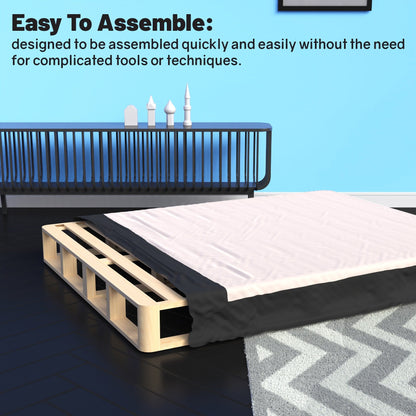 Onetan, 4.5-Inch & 8-inch Easy Wood Box Spring/Foundation With Simple Assembly,