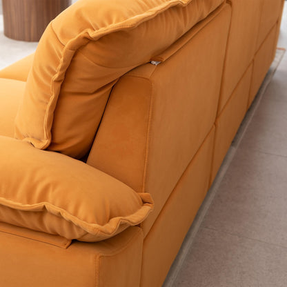 Orange 102.34 3-seater Sofa with Remove Pillowcase and Remove Backrest for Living Room