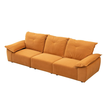 Orange 102.34 3-seater Sofa with Remove Pillowcase and Remove Backrest for Living Room