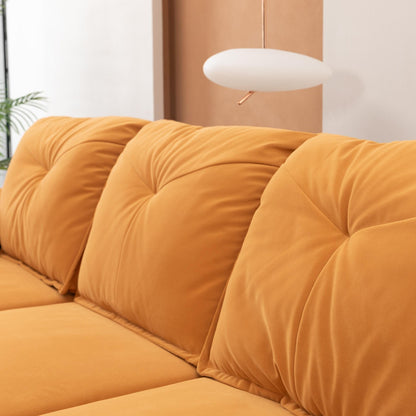 Orange 102.34 3-seater Sofa with Remove Pillowcase and Remove Backrest for Living Room