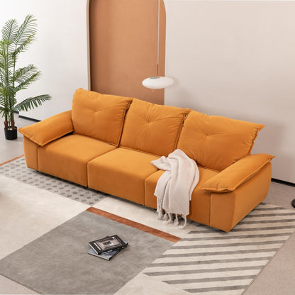 Orange 102.34 3-seater Sofa with Remove Pillowcase and Remove Backrest for Living Room