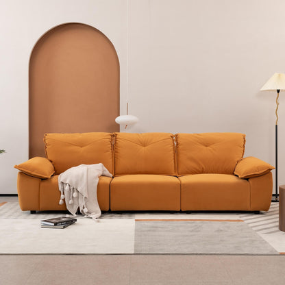Orange 102.34 3-seater Sofa with Remove Pillowcase and Remove Backrest for Living Room