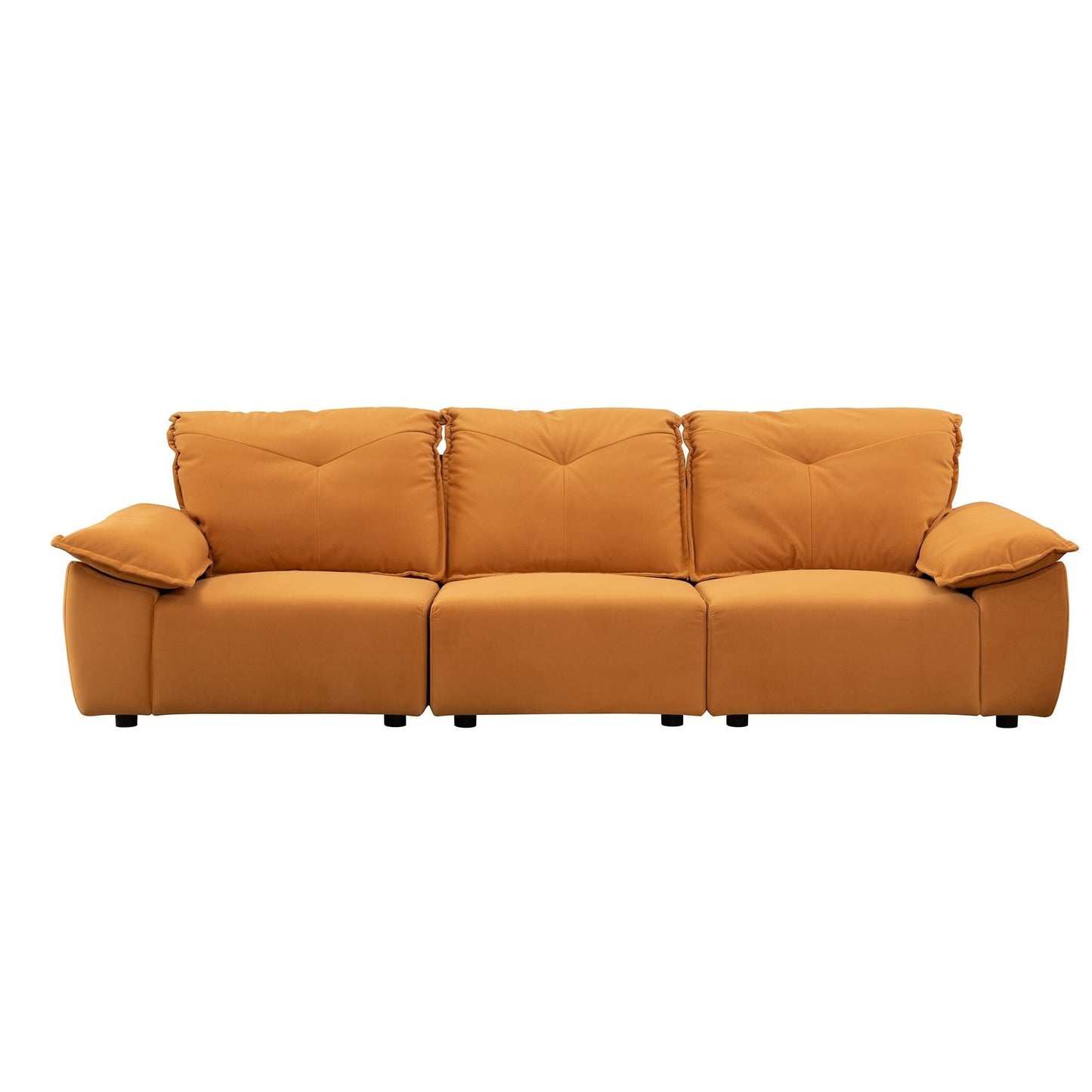 Orange 102.34 3-seater Sofa with Remove Pillowcase and Remove Backrest for Living Room