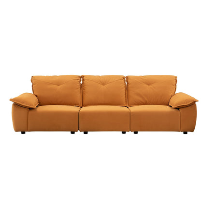 Orange 102.34 3-seater Sofa with Remove Pillowcase and Remove Backrest for Living Room