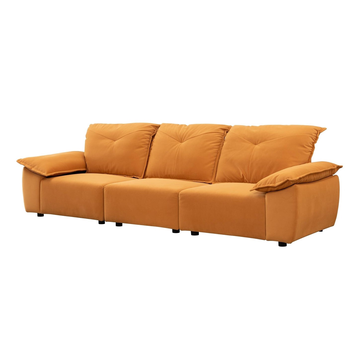 Orange 102.34 3-seater Sofa with Remove Pillowcase and Remove Backrest for Living Room