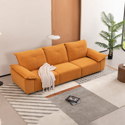 Orange 102.34 3-seater Sofa with Remove Pillowcase and Remove Backrest for Living Room