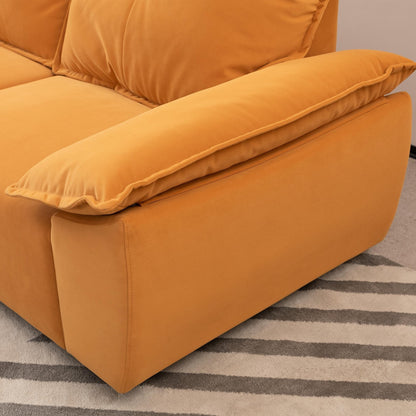 Orange 102.34 3-seater Sofa with Remove Pillowcase and Remove Backrest for Living Room