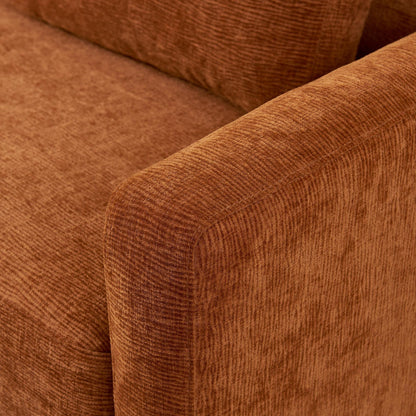 Orange Modern 58.66 Chenille Loveseat Sofa with Back Cushions and Pillows for Living Room