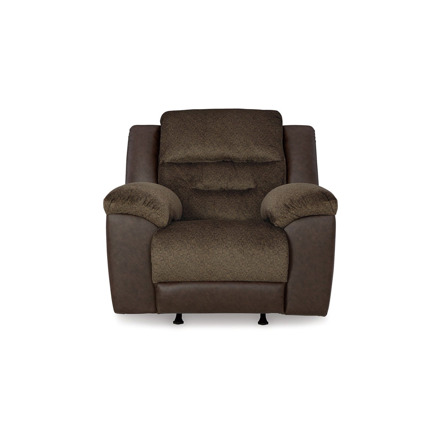 Orman Manual Rocker Recliner Chair, Matte Chocolate Brown Faux Leather
