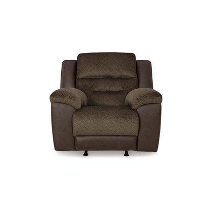 Orman Manual Rocker Recliner Chair, Matte Chocolate Brown Faux Leather