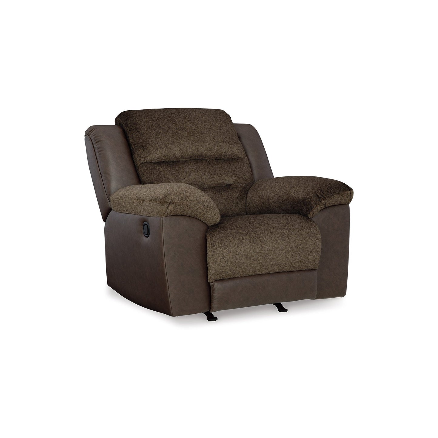Orman Manual Rocker Recliner Chair, Matte Chocolate Brown Faux Leather