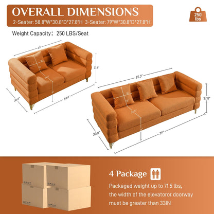 Ouyessir Mid Century Sofa Couch for Bedroom, Living Room, Lounges, Office, Apartment