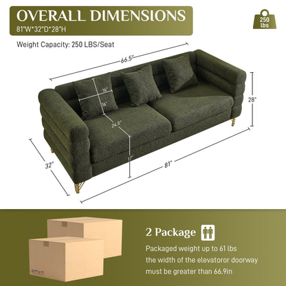 Ouyessir Mid Century Sofa Couch for Bedroom, Living Room, Lounges, Office, Apartment