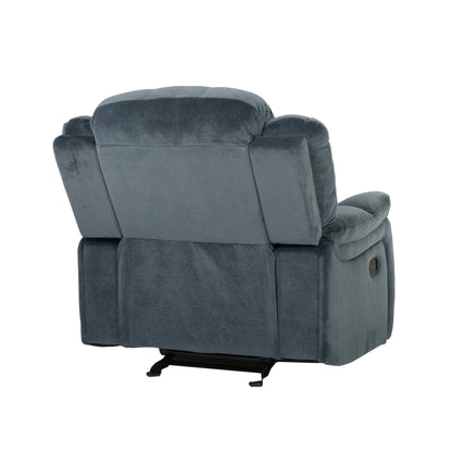 Oversized Brown Plush Fabric Glider Recliner Chair with Spacious Seat and Classic Design