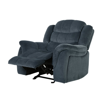 Oversized Brown Plush Fabric Glider Recliner Chair