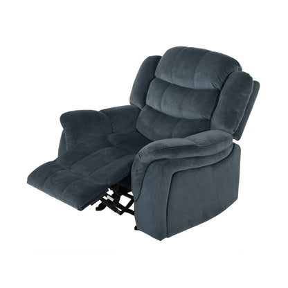 Oversized Brown Plush Fabric Glider Recliner Chair