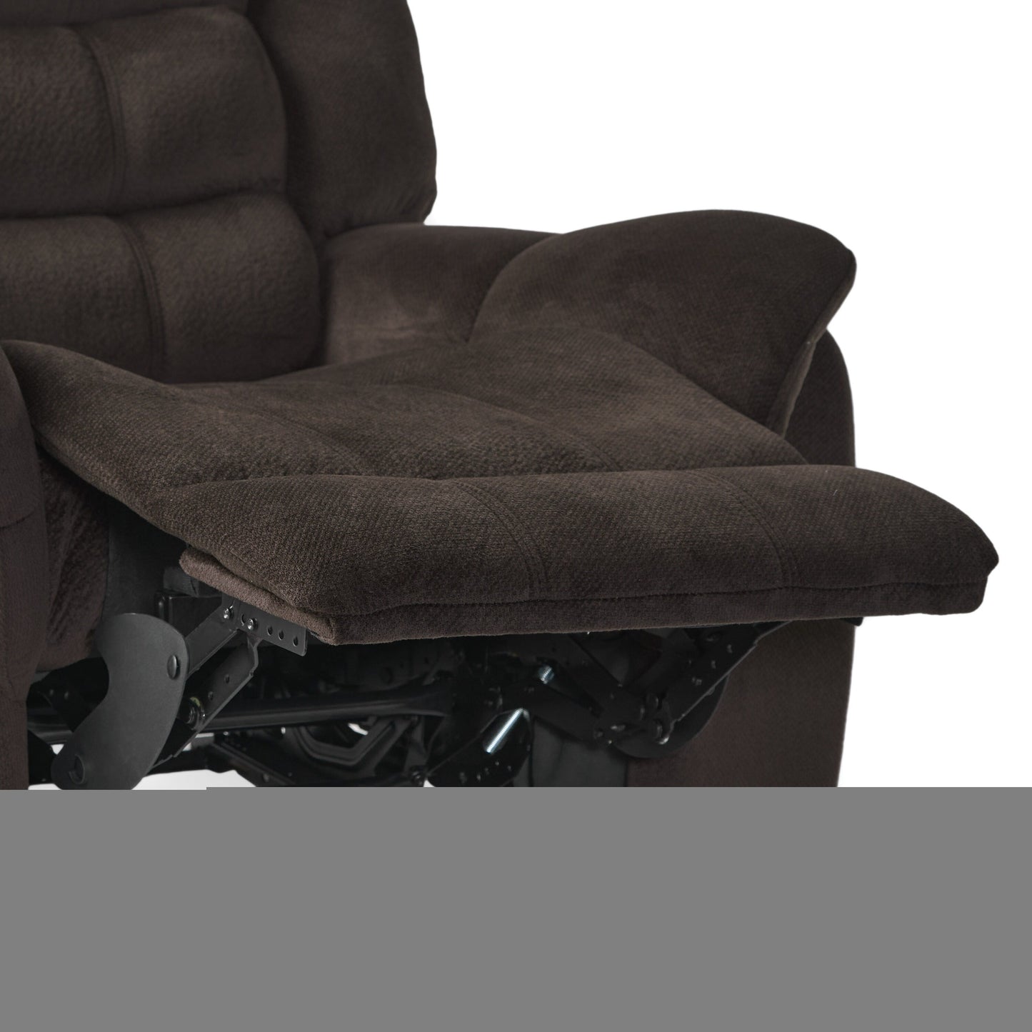 Oversized Brown Plush Fabric Glider Recliner Chair