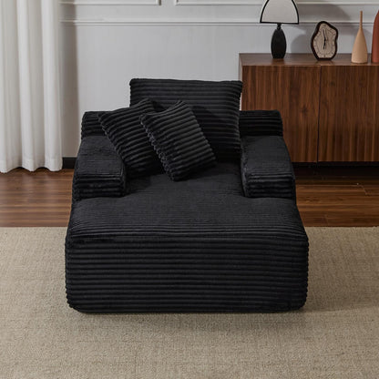 Oversized Chaise Lounge Cloud Couch Plush Corduroy Sleeper Sofa Daybed with Pillows for Living Room No Assembly