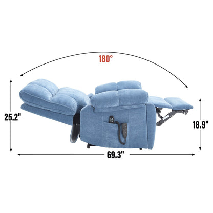 Oversized Chenille Power Lift Recliner with Massage & Heat