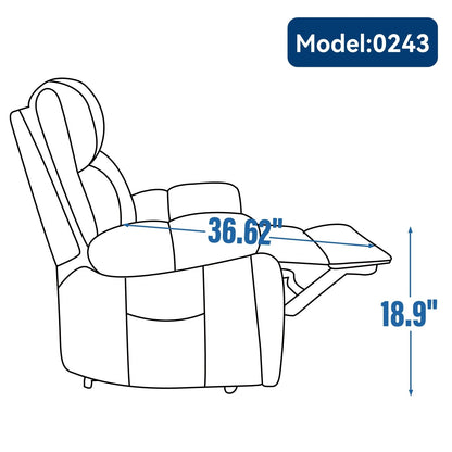 Oversized Chenille Power Lift Recliner with Massage & Heat