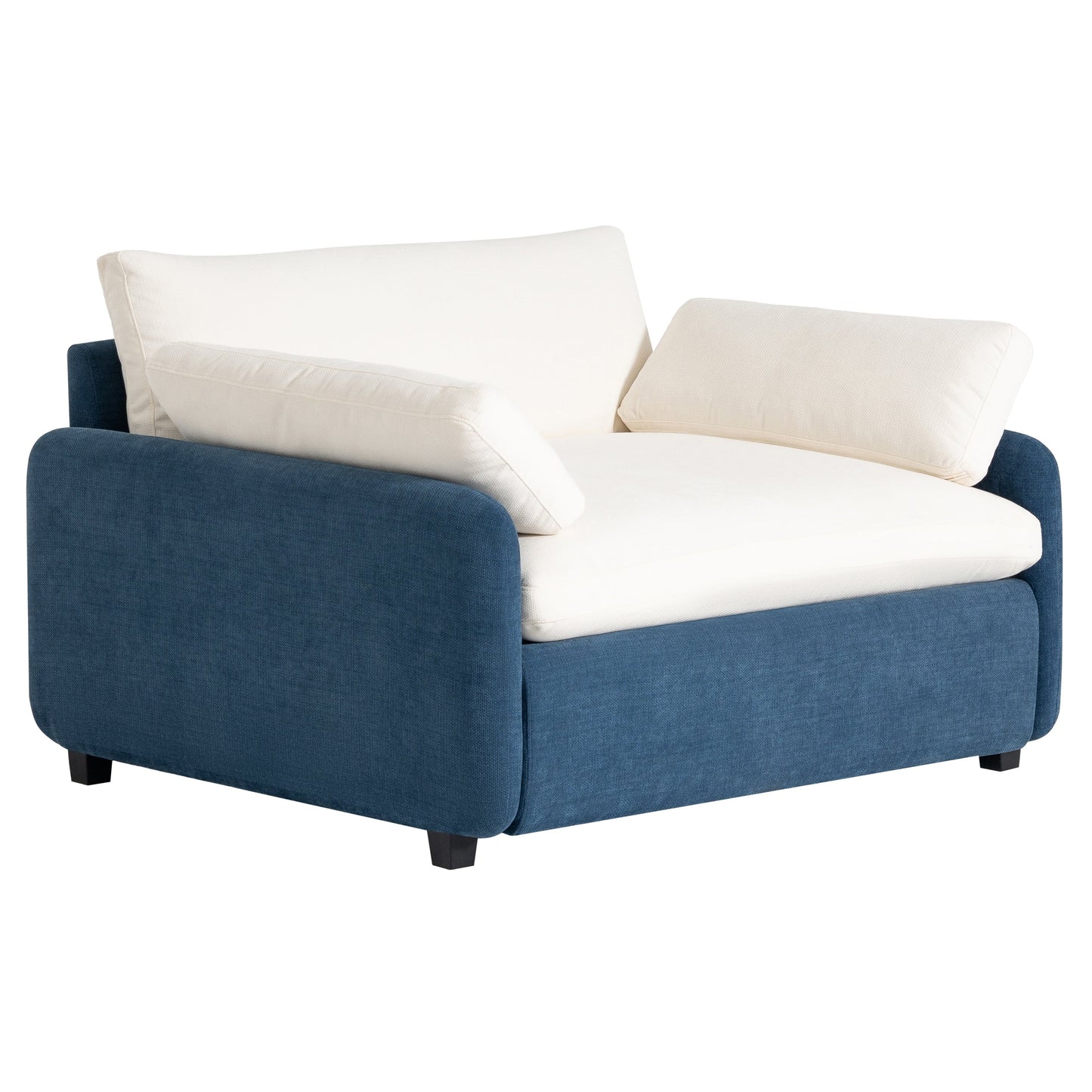 Oversized Chenille Single Sofa Chair â?Wide and Deep Seat Accent Chair with Throw Pillows by Harper&Bright Designs