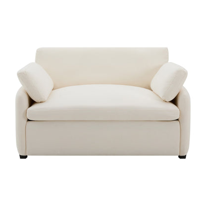Oversized Chenille Single Sofa Chair â?Wide and Deep Seat Accent Chair with Throw Pillows by Harper&Bright Designs
