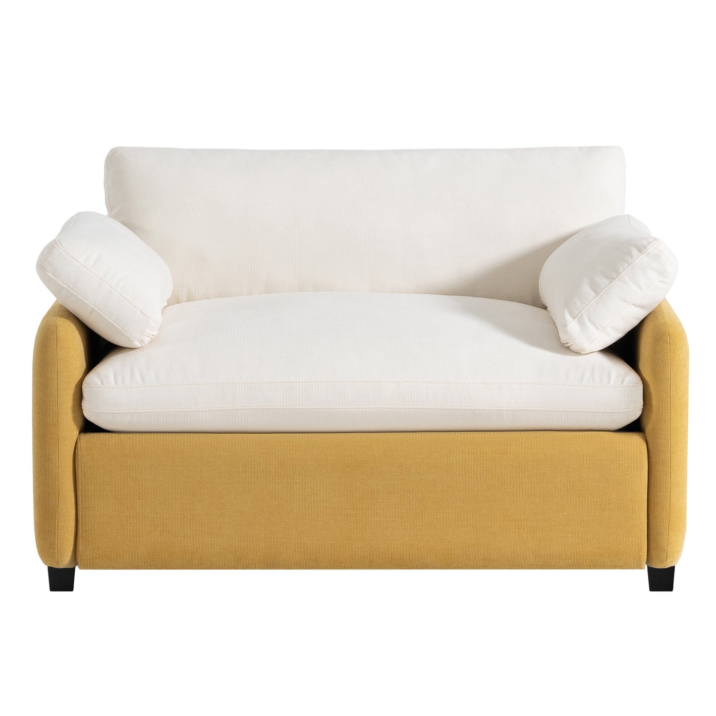 Oversized Chenille Single Sofa Chair â?Wide and Deep Seat Accent Chair with Throw Pillows by Harper&Bright Designs