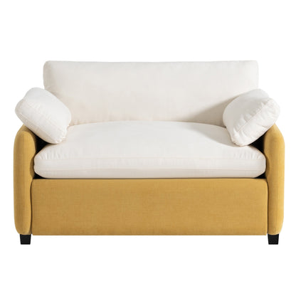 Oversized Chenille Single Sofa Chair â?Wide and Deep Seat Accent Chair with Throw Pillows by Harper&Bright Designs