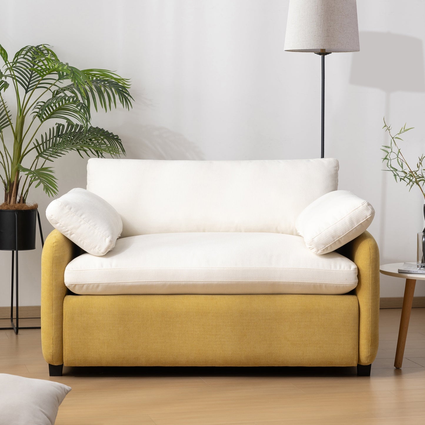 Oversized Chenille Single Sofa Chair â?Wide and Deep Seat Accent Chair with Throw Pillows by Harper&Bright Designs