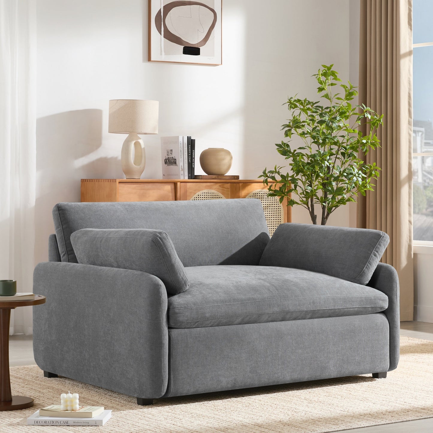 Oversized Chenille Single Sofa Chair