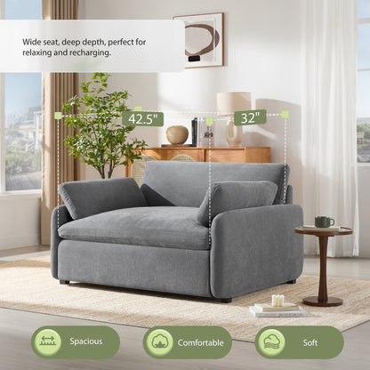Oversized Chenille Single Sofa Chair