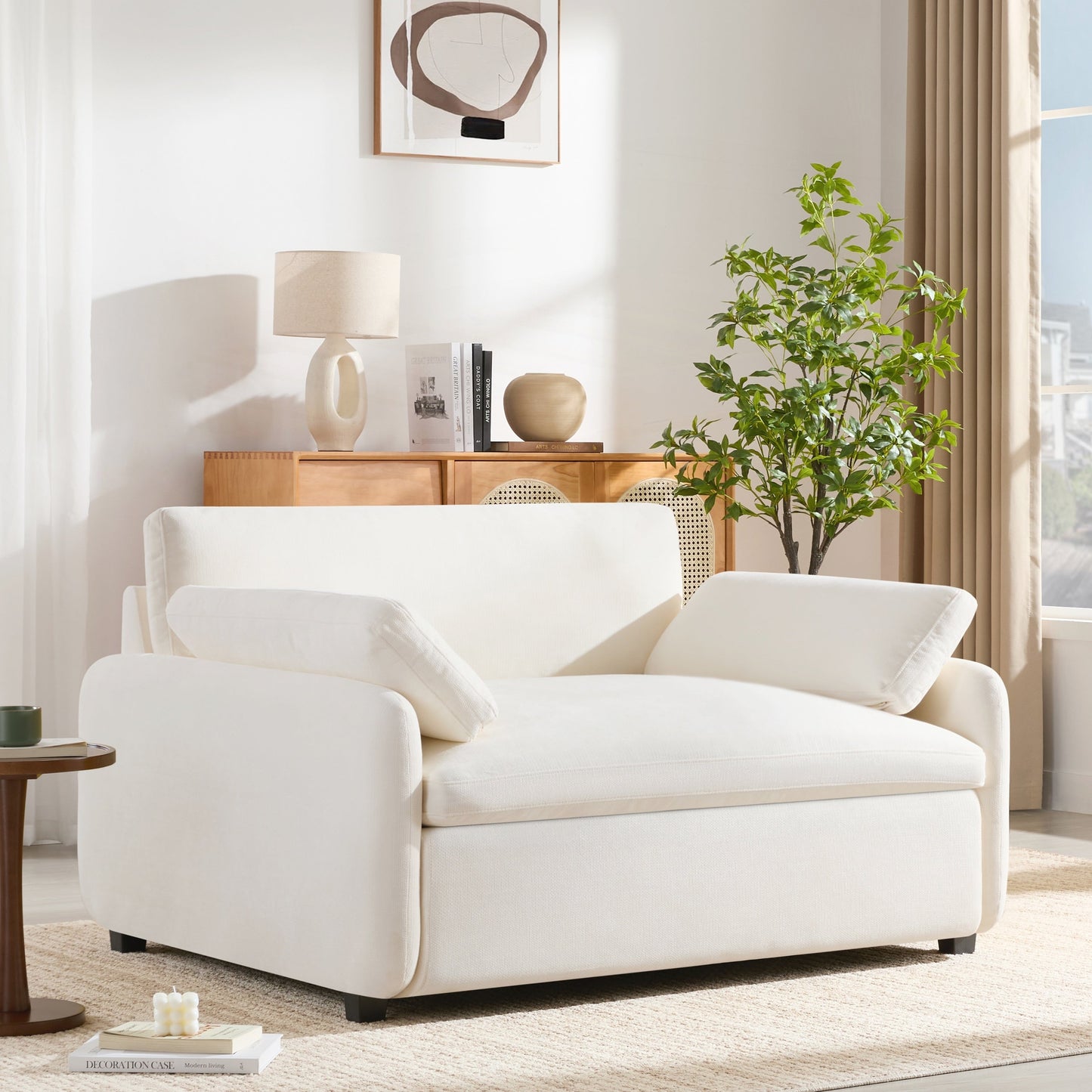 Oversized Chenille Single Sofa Chair