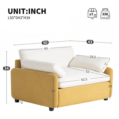 Oversized Chenille Single Sofa Chair
