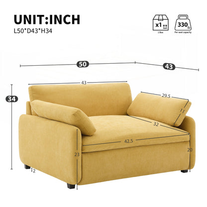 Oversized Chenille Single Sofa Chair