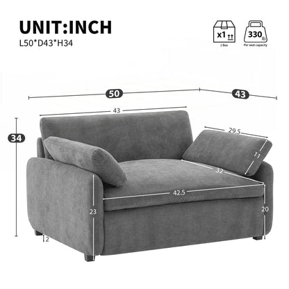 Oversized Chenille Single Sofa Chair