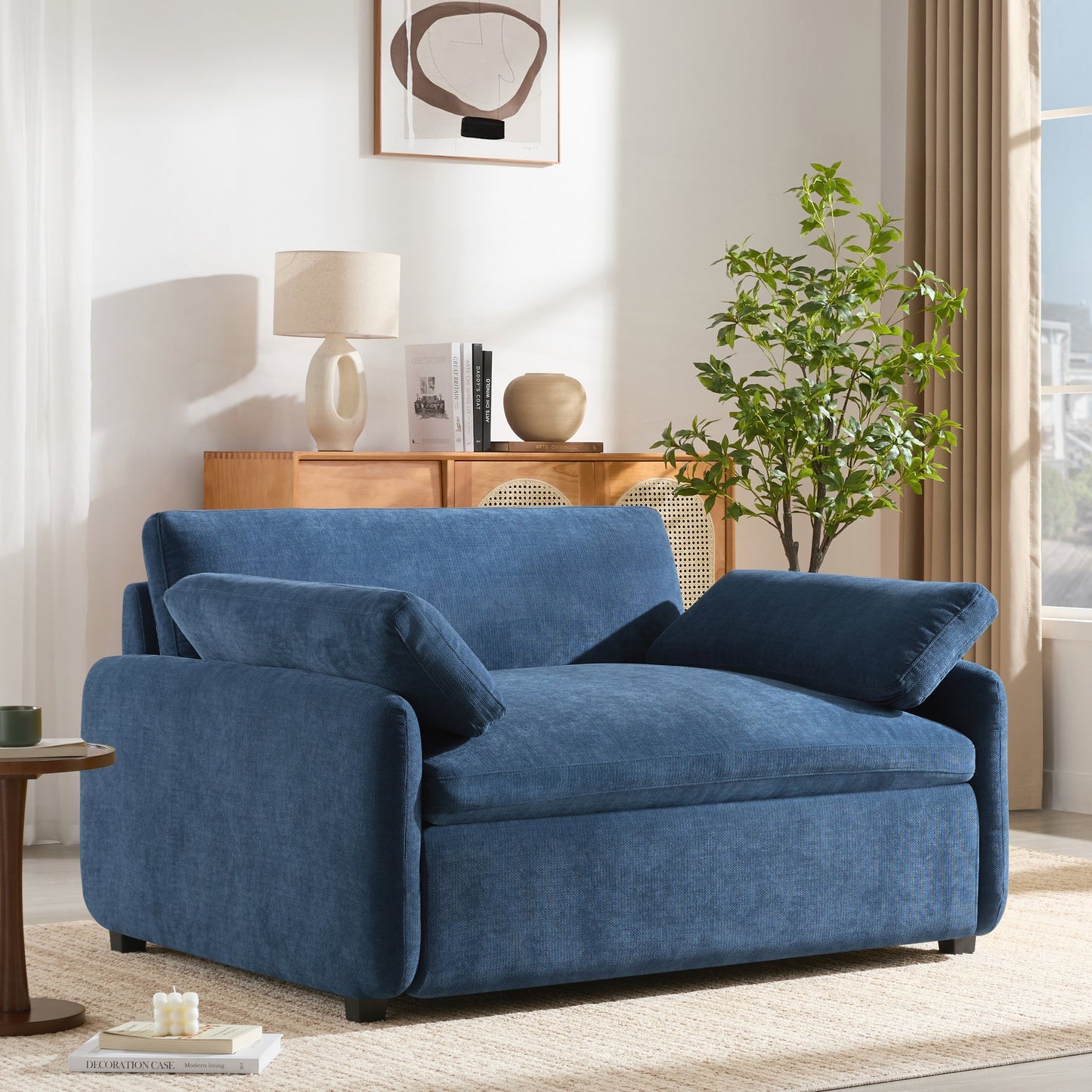 Oversized Chenille Single Sofa Chair