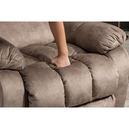 Oversized Chenille Upholstered Power Lift Recliner with 8 Point Massage & Lumbar Heating, Side Pockets