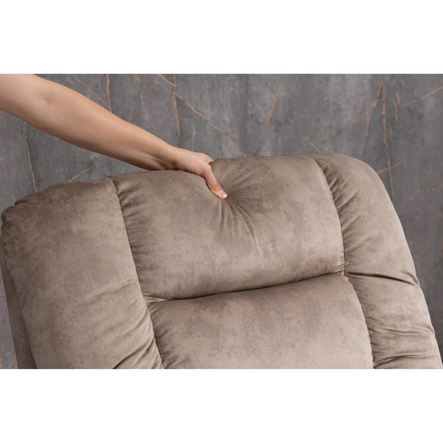 Oversized Chenille Upholstered Power Lift Recliner with 8 Point Massage & Lumbar Heating, Side Pockets