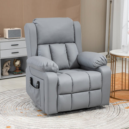 Oversized Electric Lift Recliner with Vibration Massage, Lumbar Heat, Remote Control, and Convenient Side Storage