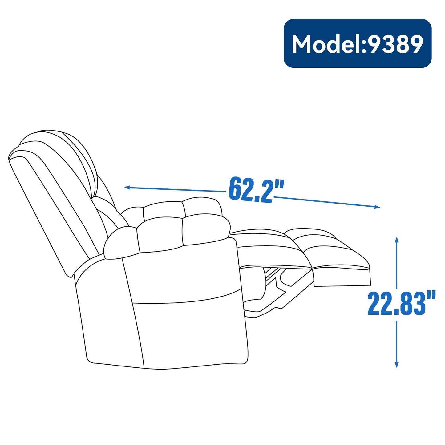 Oversized Fabric Recliner Chair with 360Â° Swivel and Rocking Function, Manual Control for Maximum Comfort