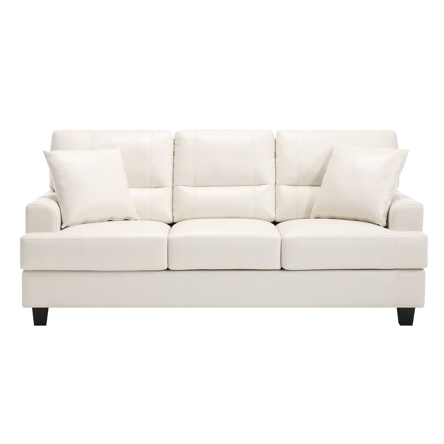 Oversized Faux Leather Italian Square Arm Sofa