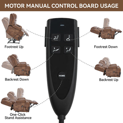 Oversized Faux Leather Power Lift Recliner with Massage & Heating