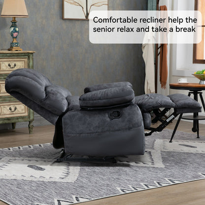 Oversized Manual Fabric Recliner Chair, 155° Recline