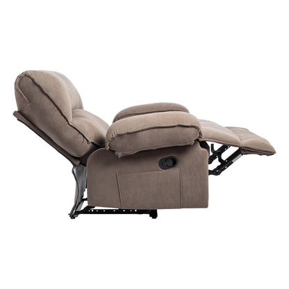 Oversized Manual Recliner Chair Push Back Sofa Velvet Lounge Chair with Massage Pillow for Living Room