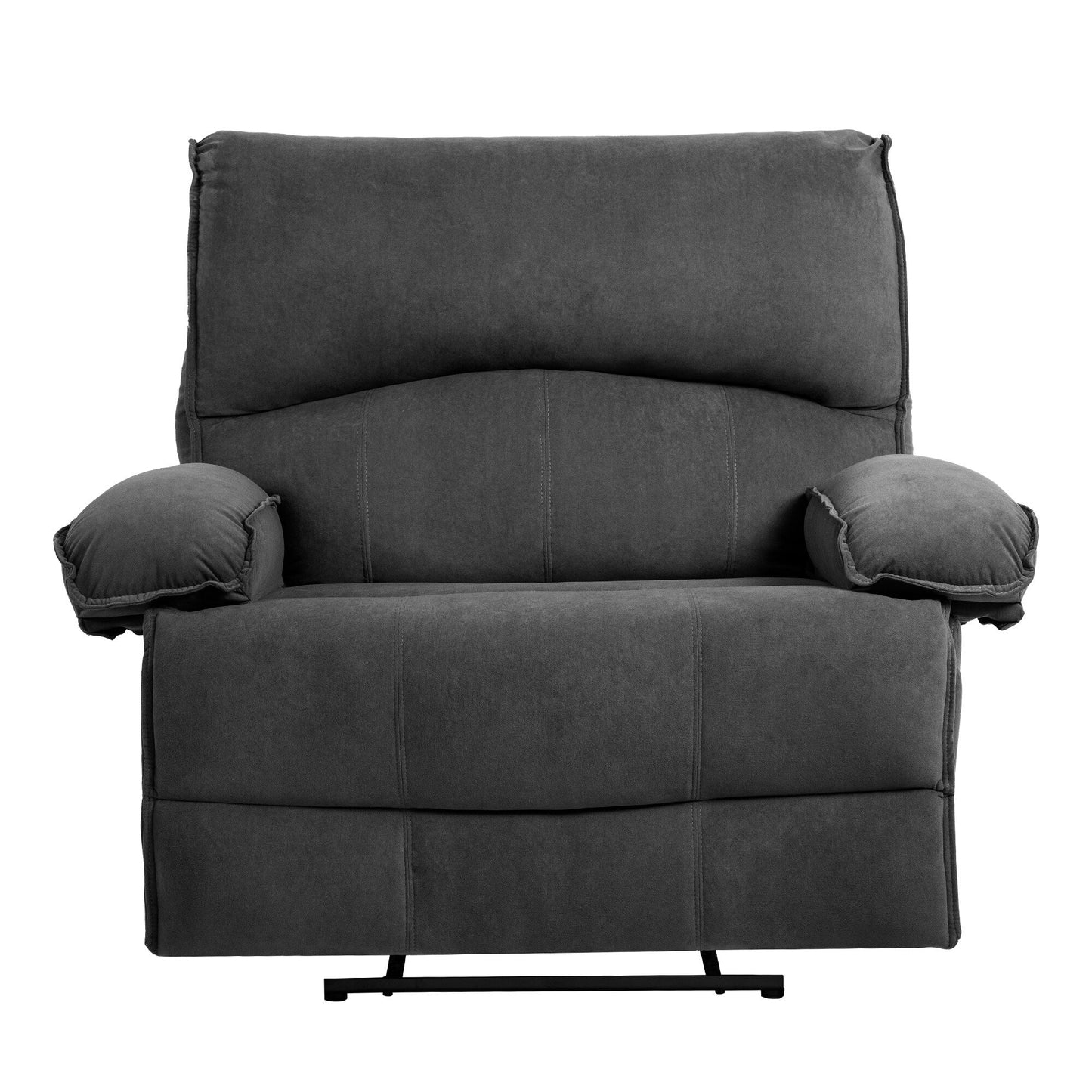 Oversized Manual Recliner Chair Push Back Sofa Velvet Lounge Chair with Massage Pillow for Living Room