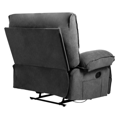 Oversized Manual Recliner Chair Push Back Sofa Velvet Lounge Chair with Massage Pillow for Living Room