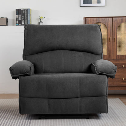 Oversized Manual Recliner Chair Push Back Sofa Velvet Lounge Chair with Massage Pillow for Living Room