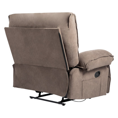 Oversized Manual Recliner Chair Push Back Sofa Velvet Lounge Chair with Massage Pillow for Living Room