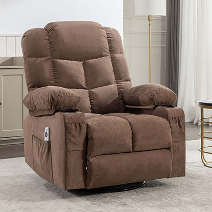 Oversized Massage Rocker Recliner Chair with 2 Cup Holders