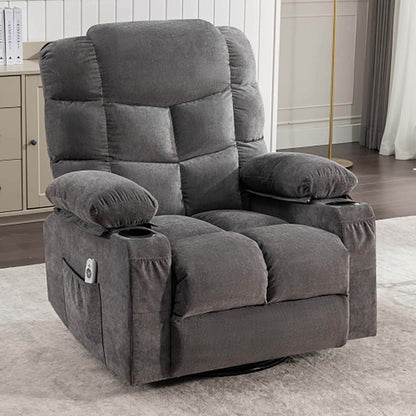 Oversized Massage Rocker Recliner Chair with 2 Cup Holders